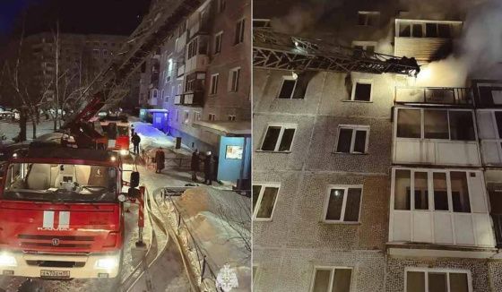 16 омичей спасли из пожара в девятиэтажном доме на улице Менделеева